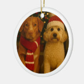 Personalisierter Foto und benutzerdefinierter Text Keramik Ornament (Links)