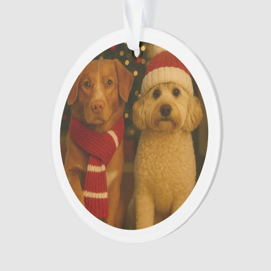 Personalisierter Foto und benutzerdefinierter Text Ornament (Vorderseite)