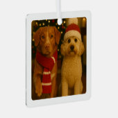 Personalisierter Foto und benutzerdefinierter Text Ornament Aus Metall (Vorderseite Rechts)