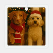 Personalisierter Foto und benutzerdefinierter Text Ornament Aus Metall (Vorderseite)