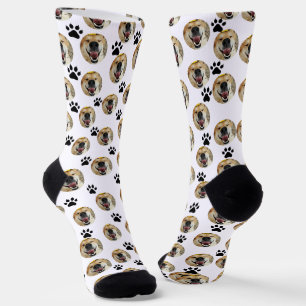 Personalisierter Foto- und Pawdruck von Haustieren Socken