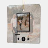 Personalisierter Foto- und Text-Musik-Player Keramikornament (Links)