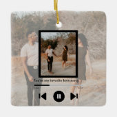 Personalisierter Foto- und Text-Musik-Player Keramikornament (Vorderseite)