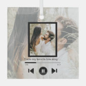 Personalisierter Foto- und Text-Musik-Player Ornament Aus Glas (Vorderseite)