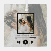 Personalisierter Foto- und Text-Musik-Player Ornament Aus Glas (Rückseite)