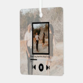 Personalisierter Foto- und Text-Musik-Player Ornament Aus Metall (Vorderseite links)