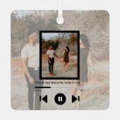 Personalisierter Foto- und Text-Musik-Player Ornament Aus Metall (Rückseite)