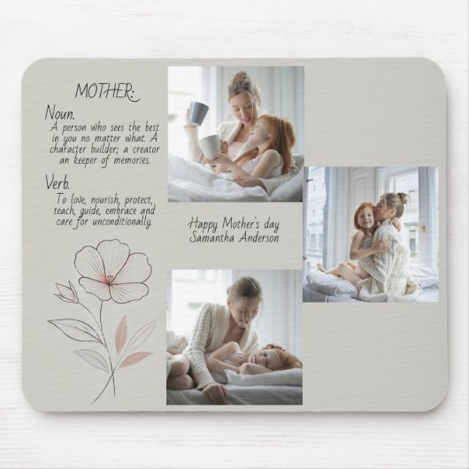 Personalisierter Foto- und Textmüttertag Mousepad (Vorne)