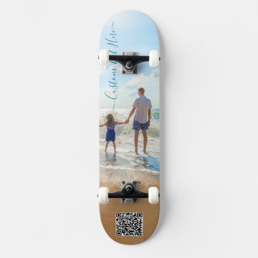 Personalisierter Foto- und Textskateboard- und QR- Skateboard (Vorderseite)