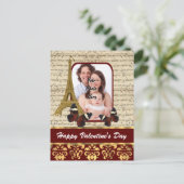 Personalisierter Foto Valentinstag Feiertagspostkarte (Stehend Vorderseite)