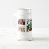 Personalisierter Foto-Weihnachtscollage-Bierstein Bierglas (Vorderseite Links)