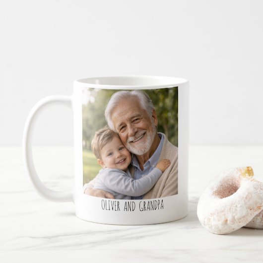 Personalisierter Fotobecher – „Bester Opa ever“ Kaffeetasse (Mit Donut)