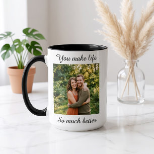 Personalisierter Fotobecher für Paare Benutzerde Zweifarbige Tasse