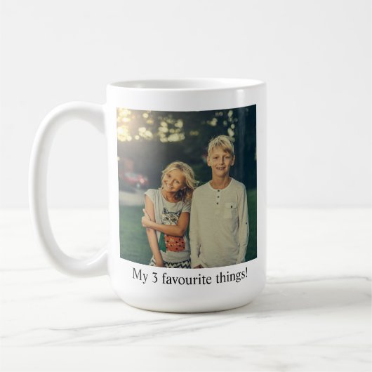 Personalisierter Fotobecher mit farbigem Griff und Kaffeetasse (Links)