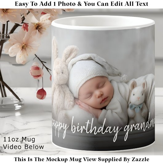 Personalisierter Fotobecher Oma, moderne einfache  Kaffeetasse