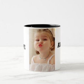 PERSONALISIERTER FOTOBECHER ZWEIFARBIGE TASSE
