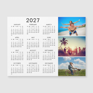 Personalisierter Fotocollage 2027 Kalender Magnet