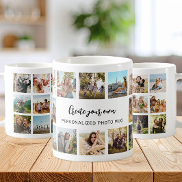Personalisierter Fotocollage-Becher mit individuel Kaffeetasse