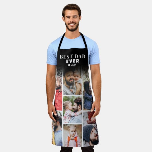 Personalisierter FotoCollage Bester Vater Schürze (Getragen)