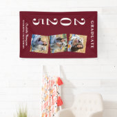 Personalisierter FotoCollage Burgundy Abschluss Banner (Insitu)