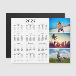 Personalisierter Fotocollage-Kalender 2027 Magneteinladung