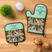 Personalisierter Fotocollage Oven Mitt & Pot Holde Ofenhandschuh & Topflappen-Set (Oben Unten)