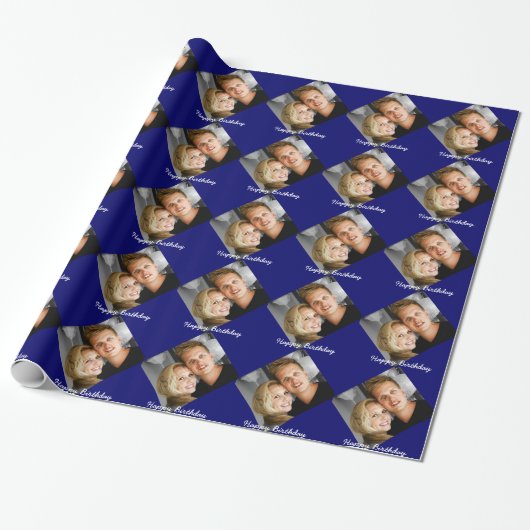 Personalisierter Fotofamiliengeburtstag Geschenkpapier (Ungerollt)