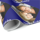 Personalisierter Fotofamiliengeburtstag Geschenkpapier (Rolleneckpunkt)