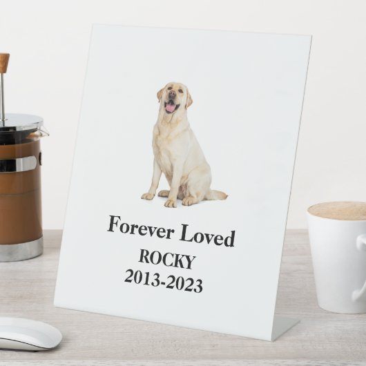 PERSONALISIERTER Fotokarten-Tisch Pet Loss Geschen Sockelschild (In Situ)