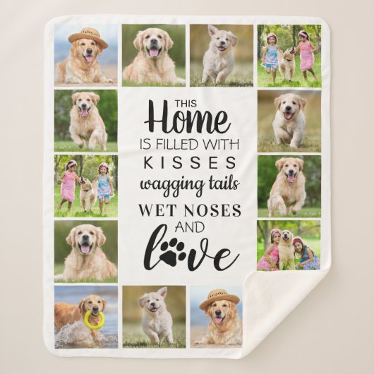 Personalisierter Fotomaterial Collage Hund Lover Sherpadecke (Vorderseite)