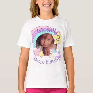 Personalisierter FotoUnicorngeburtstag T-Shirt
