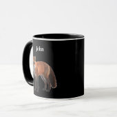 Personalisierter Fox auf Schwarz Tasse (Vorderseite Links)