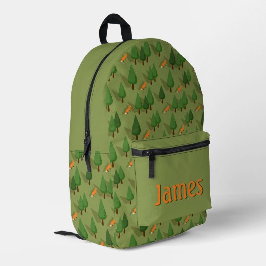 Personalisierter Fox & Forest Schulrucksack Bedruckter Rucksack (Rückseitige Ecke links)