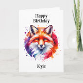 Personalisierter Fox Geburtstag für Ihn Karte (Vorderseite)