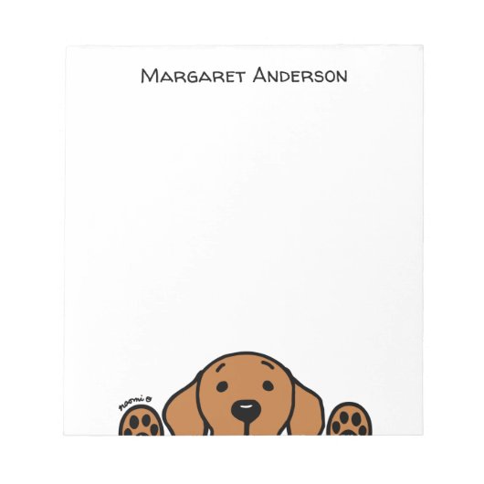 Personalisierter Fox Red Labrador, der den Editor  Notizblock (Vorderseite)