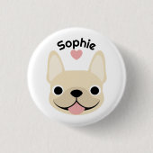 Personalisierter Französische Bulldogge Name Knopf Button (Vorderseite)