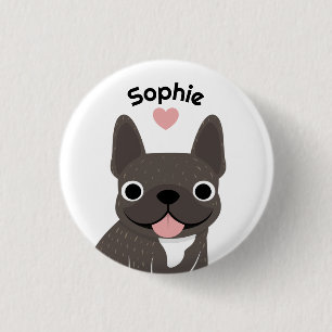 Personalisierter Französische Bulldogge Name Knopf Button