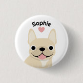 Personalisierter Französische Bulldogge Name Knopf Button (Vorderseite)