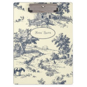 Personalisierter französischer Bauernhof Blue Toil Klemmbrett (Vorderseite)
