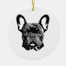 Personalisierter französischer Bulldog Black und W