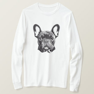 Personalisierter französischer Bulldog Black und W T-Shirt