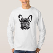 Personalisierter französischer Bulldog Black und W T-Shirt (Vorderseite)