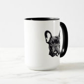 Personalisierter französischer Bulldog Black und W Tasse (VorderseiteRechts)