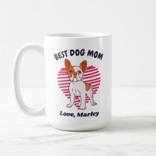Personalisierter französischer Bulldog-Hund-Mama - Kaffeetasse (Links)