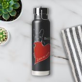 Personalisierter französischer Bulldog Red Heart D Trinkflasche