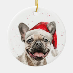 Personalisierter Französischer Bulldogge Weihnacht Keramik Ornament