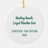 Personalisierter französischer Krankenschwester We Keramik Ornament (Hinten)