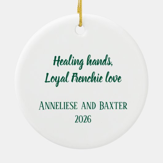 Personalisierter französischer Krankenschwester We Keramik Ornament (Hinten)