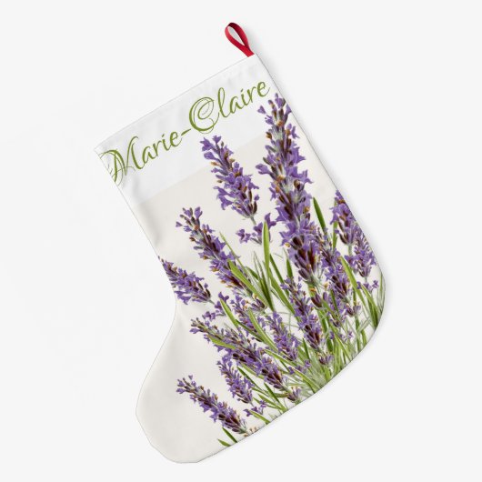 Personalisierter französischer Lavendel Großer Weihnachtsstrumpf (Rückseite (Hängend))