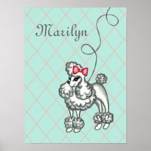 Personalisierter Französischer Pudel Kunst Druck Poster